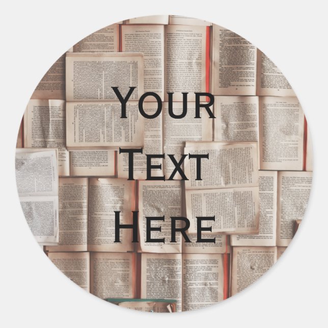 Sticker Rond Amoureux des livres (Devant)