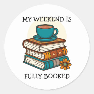 Sticker Rond Amoureux des livres de week-end complètement réser