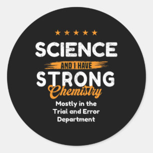 Sticker Rond Amoureux des sciences avec une chimie émotionnelle