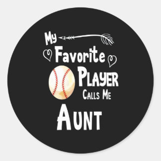 Sticker Rond Amoureux du baseball | Mon Joueur favori m'appelle