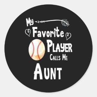 Sticker Rond Amoureux du baseball | Mon Joueur favori m'appelle