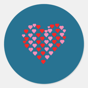 Sticker Rond Amoureux Nk Et Cœurs Rouges Humour Drôle De La Sai
