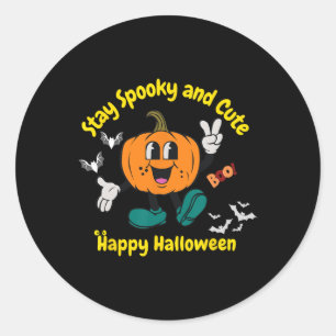Sticker Rond & ; mignon Citrouille Halloween