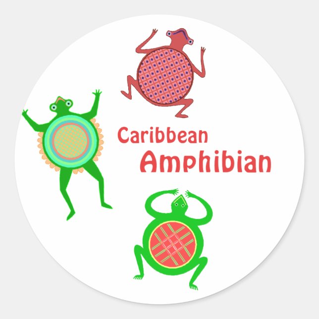 Sticker Rond Amphibien des Caraïbes (Devant)