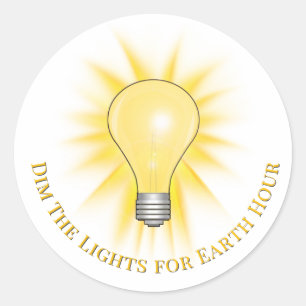 Sticker Rond Ampoule Assombrir Les Lumieres Heure De La Terre