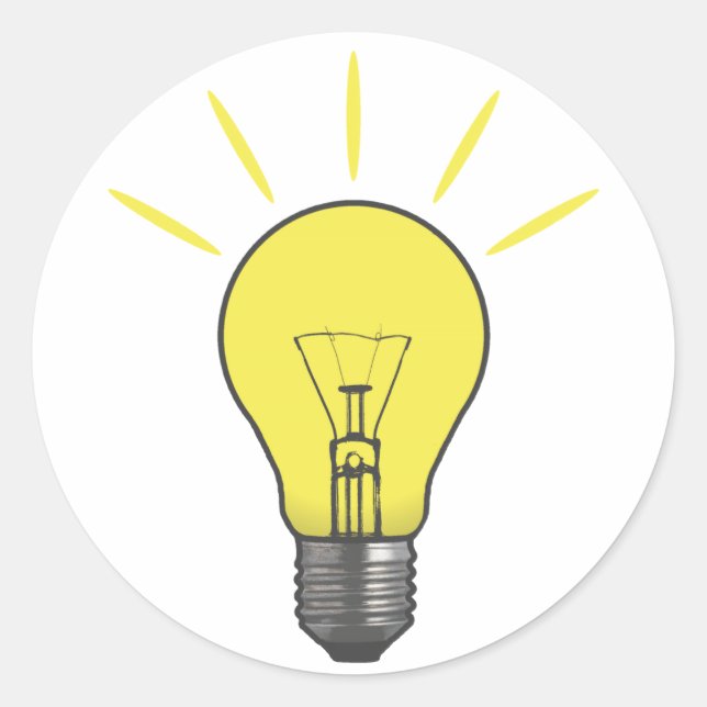 Sticker Rond Ampoule d'idée lumineuse (Devant)