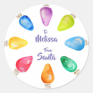 Sticker Rond Ampoules de Noël brillantes à partir de Père No