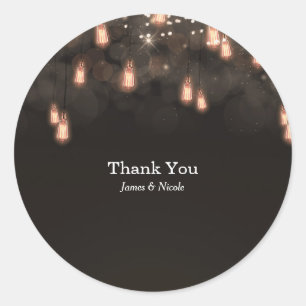 Sticker Rond Ampoules suspendues vintage pour cadeau de mariage