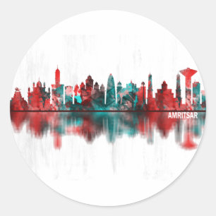 Sticker Rond Amritsar Punjab Skyline