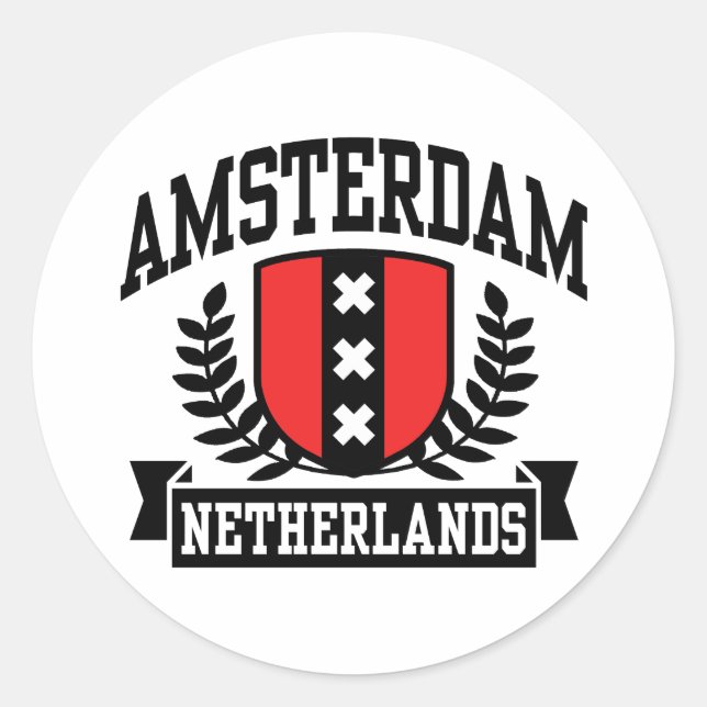 Sticker Rond Amsterdam (Devant)