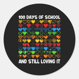 Sticker Rond Amusant 100 Jours D'École Et Toujours Aimer Il Fil