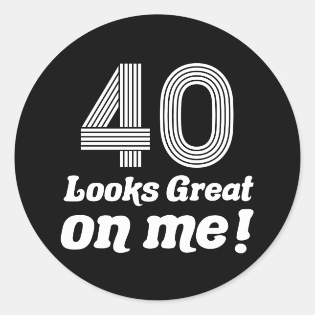 Sticker Rond Amusant 40e anniversaire pour elle (Devant)