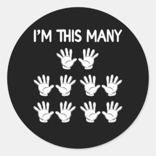 Sticker Rond Amusant 50ème anniversaire Cette main de beaucoup 