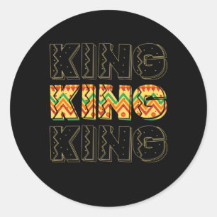 Sticker Rond Amusant Africain King Boys Cool Kente Cloth Lover