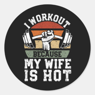 Sticker Rond Amusant Amoureux De Salle De Sport Je Fais De L'ex