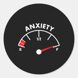 Sticker Rond Amusant anxieux pour hommes femmes pleins d'anxiét