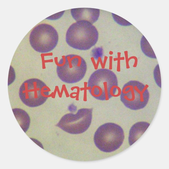 Sticker Rond Amusant avec l'hématologie (Devant)