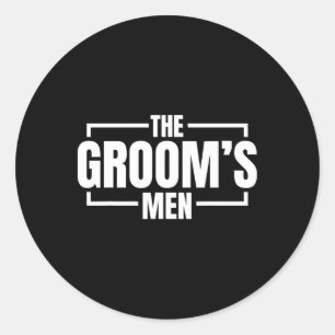 Sticker Rond Amusant Bachelor Party Les Grooms Hommes Stag Mari