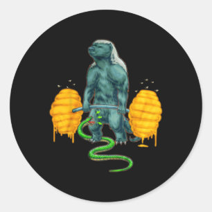 Sticker Rond Amusant Badger de Miel Deadlifting Bodyb