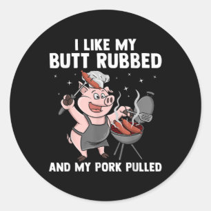Sticker Rond Amusant Barbecue Conception Pour Hommes Femmes Bar