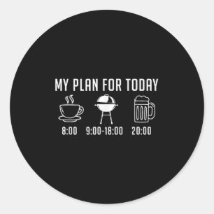 Sticker Rond Amusant Barbecue Grill Grill Plaisanterie Fumer Me