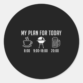 Sticker Rond Amusant Barbecue Grill Grill Plaisanterie Fumer Me