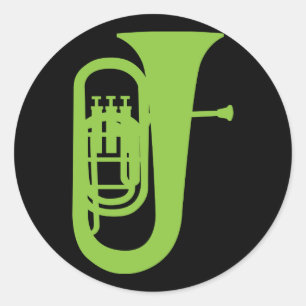 Sticker Rond Amusant Baritone Silhouette Musique Cadeau