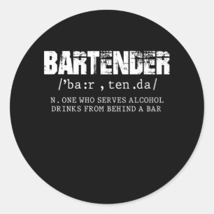 Sticker Rond Amusant Bartender Alcool Mixer Barkeeper plaisante