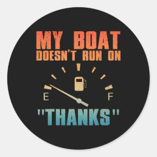 Sticker Rond Amusant Bateau Art Pour Hommes Femmes Bateau Batea