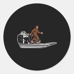 Sticker Rond Amusant Bigfoot Bateau Bateau Bateau Bateau Aérien