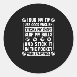 Sticker Rond Amusant billard billard snooker sport humour