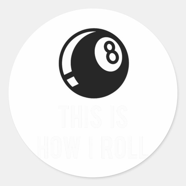 Sticker Rond Amusant Billard Design Pour Les Joueurs De Billard (Devant)