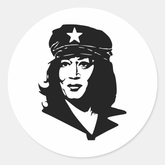 Sticker Rond Amusant camarade Kamala Harris communiste mème (Devant)