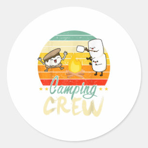 Sticker Rond Amusant Camping Smore Crew Famille Camper Kid Boy