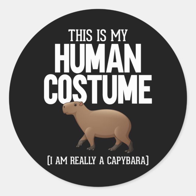 Sticker Rond Amusant Capybara Lover mite Animal (Devant)