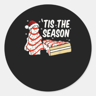 Sticker Rond Amusant C'Est La Saison Design Arbre De Noël Debbi