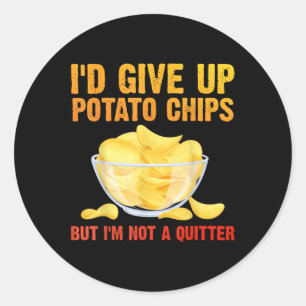 Sticker Rond Amusant Chips De Pomme De Terre Art Pour Hommes Fe