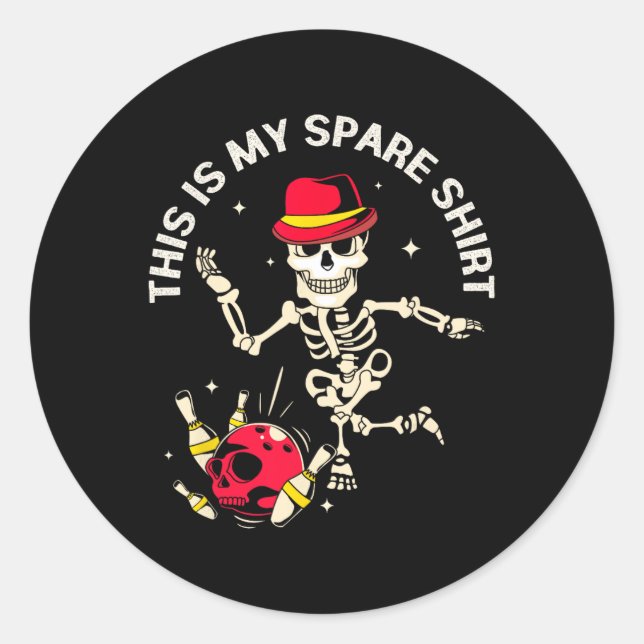 Sticker Rond Amusant Conception De Bowling Pour Hommes Et Femme (Devant)