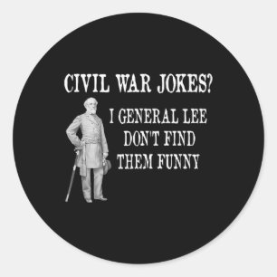 Sticker Rond Amusant Conception De Guerre Civile Pour L'Histoir
