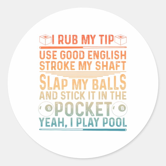 Sticker Rond Amusant Conception De Piscine Pour Hommes Garçons  (Devant)