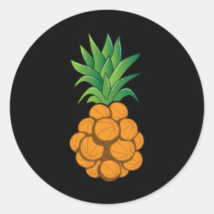 Sticker Rond Amusant cool de basket-ball conception ananas - ar