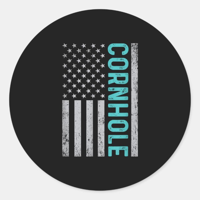 Sticker Rond Amusant Cornhole Design Cornhole Lover (Devant)