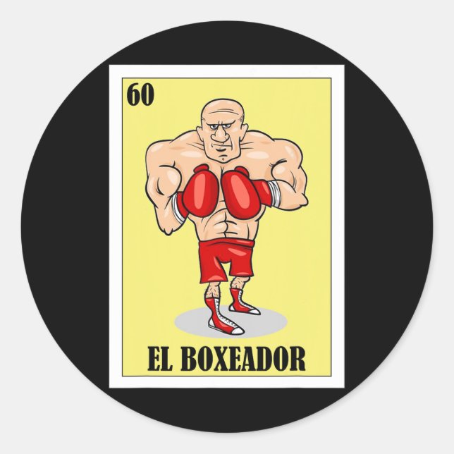 Sticker Rond Amusant design de boîte mexicaine - El Boxeador 1 (Devant)