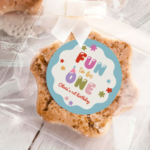Sticker Rond Amusant d'être une daisy coloré 1er anniversaire