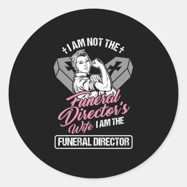 Sticker Rond Amusant Embalmer Mortician Funeral Don Je Suis Amu (Devant)