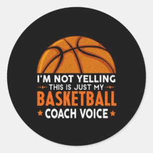 Sticker Rond Amusant entraîneur de basket-ball