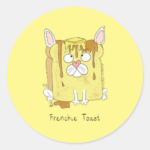 Sticker Rond Amusant Français Bulldog Frenchie Chien mignon Enf