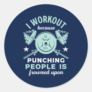Sticker Rond Amusant Gym Motivation Fitness entraînement et ent