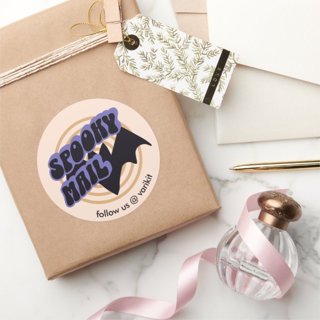 Sticker Rond Amusant Halloween chauve-souris Éffrayante petite  (Cadeaux)