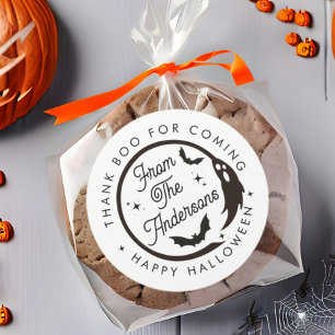 Sticker Rond Amusant Happy Halloween Ghost Merci Boo Fête Faveu